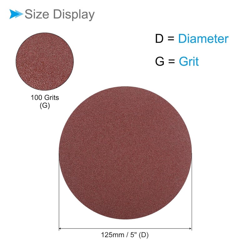 CoCud PSA Sanding Discs, 5 Inch Dia 100 Grits, Self Adhesive Sticky-Back Sandpaper - (Applications: for Woodworking Metal Finishing), 10-Pieces - Image 2